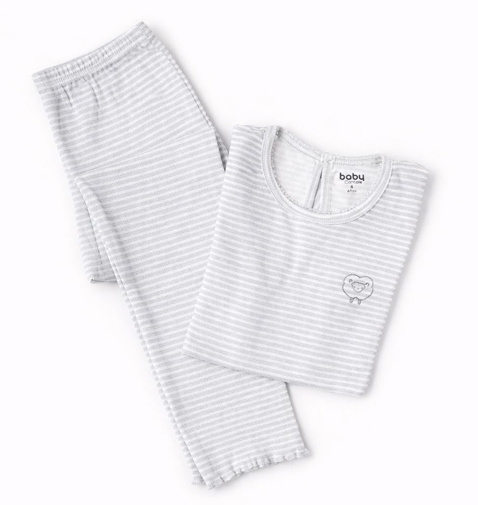 Pijama Niña Rayas Gris