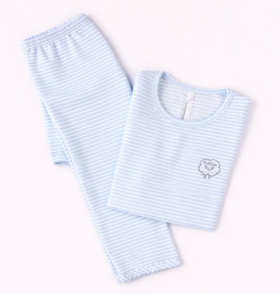 Pijama Niña Rayas Celeste