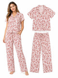 Pijama Chalis Flores Rust