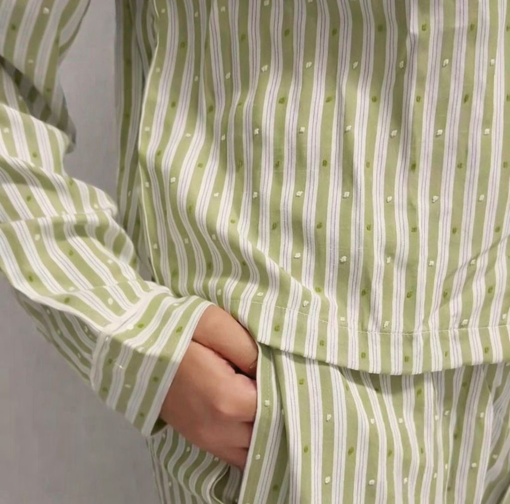 Pijama Chalis Rayas Verdes