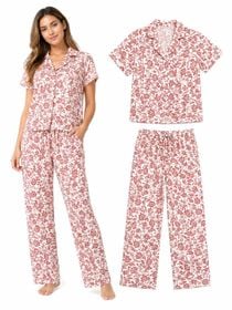 Pijama "M" Chalis Flores Rosada