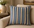 Cojin Zigzag Cordon Contorno Azul