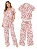Pijama "Xs" Chalis Flores Rosada