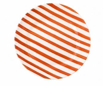 Set De 4 Platos 10" Lineas Naranja