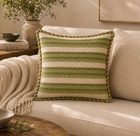 Cojin Zigzag Cordon En Contorno Verde