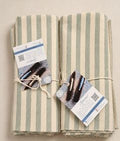 Set De 4 Individuales Rustico Franjas Gruesas Natural Verde