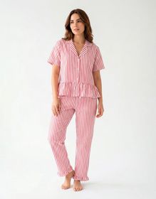 Pijama Chalis "M" Rayas Fuscia