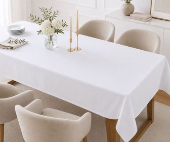 Mantel 8P Cuadrado Blanco
