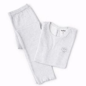 Pijama Niña 8A Rayas Gris