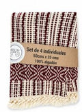 Set De 4 Individuales  Especial Combas Con Nudos Natural Corinto