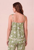 Pijama  "Xl" Para Dama Tiras Y Bobos Flores Verde