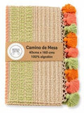 Camino De Mesa Jaspeado Con Guardas Verano