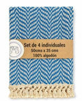 Set De 4 Individuales Especial Mariposa Beige Turquesa